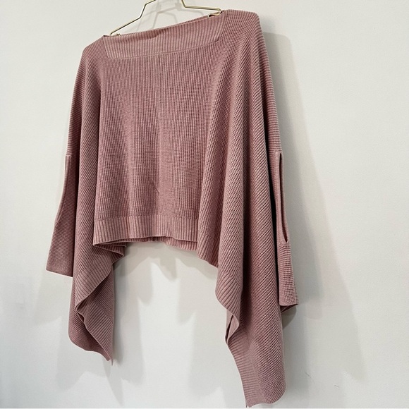 Lululemon Forward Flow Poncho Mauve Blush Pink Wrap One Size Knit Scarf - Picture 10 of 15